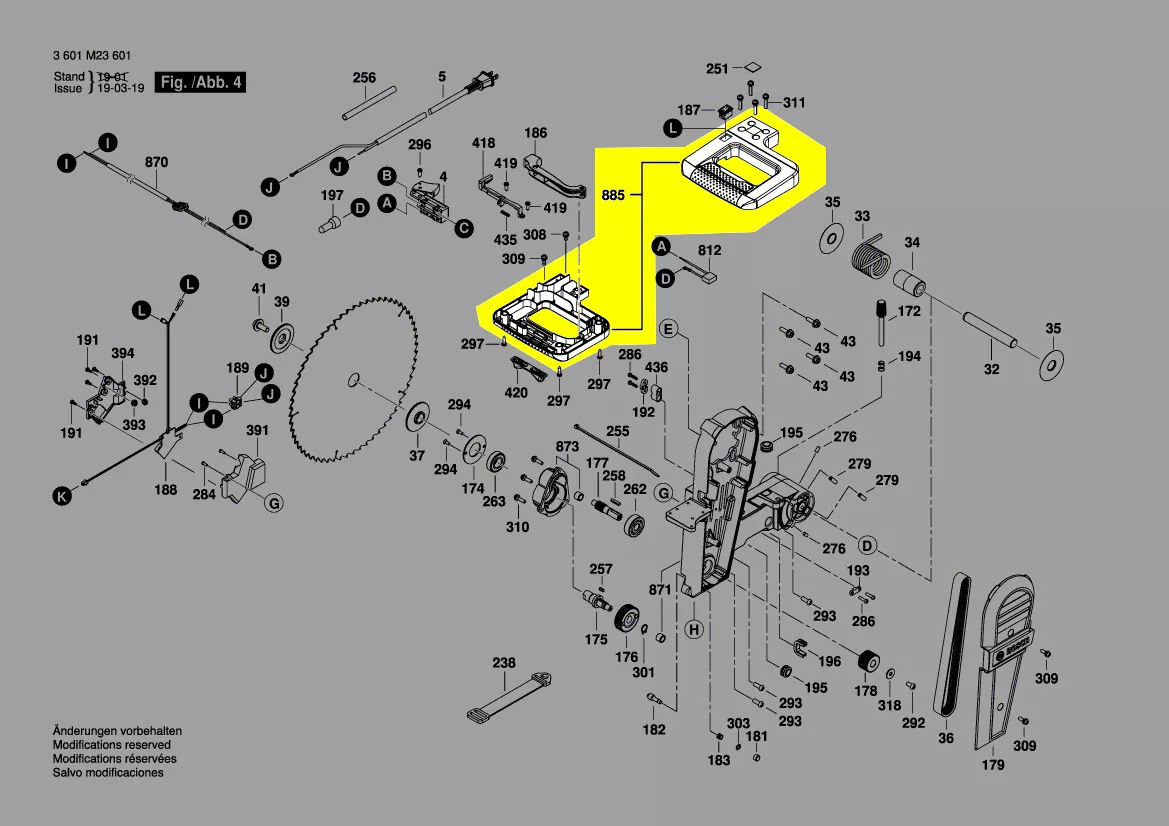 poignée bras porte-lame réf. 1 609 B06 236 Bosch